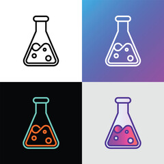 Test tube thin line icon. Symbol of laboratory. Modern vector illustration.