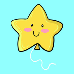 Illustration of a star balloon. Unicorns party. Vector illustration
