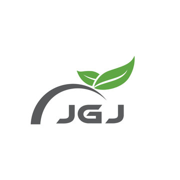 JGJ letter nature logo design on white background. JGJ creative initials letter leaf logo concept. JGJ letter design.
