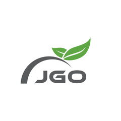 Fototapeta premium JGO letter nature logo design on white background. JGO creative initials letter leaf logo concept. JGO letter design. 