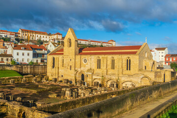 Fototapeta na wymiar Museum of excavated cloister complex Santa Clara Velha in Coimbra