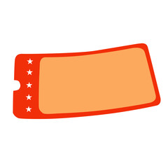 Red Ticket or coupon Icon Design. Flat Design