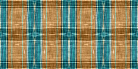  Teal rustic coastal beach house border check fabric tile. Seamless sailor flannel edging trim textile. Gingham blur rustic banner ribbon endless tape.