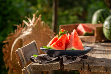 Tasty and juicy watermelon as summer snack.