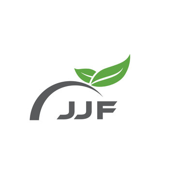 JJF letter nature logo design on white background. JJF creative initials letter leaf logo concept. JJF letter design.
