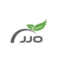 JJO letter nature logo design on white background. JJO creative initials letter leaf logo concept. JJO letter design.