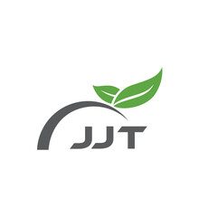 JJT letter nature logo design on white background. JJT creative initials letter leaf logo concept. JJT letter design.