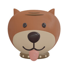 Cute Dog Cartoon Character. 3D Illustration Icon for Vet and Pet Shop.
