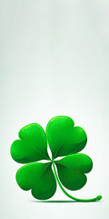 3D Render of Isolated Green Clover Leaf And Copy Space. St. Patrick's Day Concept.