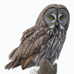 Naklejka premium gray owl created witch Generative AI technology