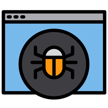 recommend clip art: Bug blue outline icon