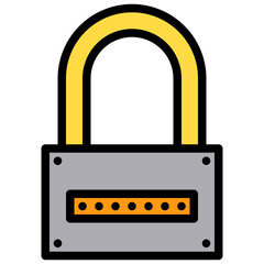 Lock blue outline icon