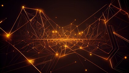 Digital technology network background. Light gold background. Generative AI, Generative, AI