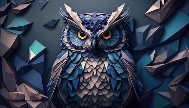 Fototapeta Owl wallpaper generative AI