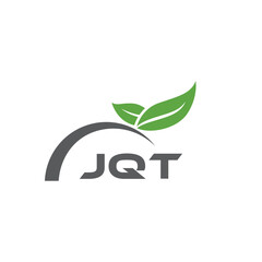 JQT letter nature logo design on white background. JQT creative initials letter leaf logo concept. JQT letter design.