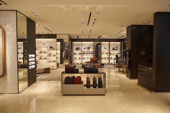 SINGAPORE - NOVEMBER 08, 2015: interior shot of Bally store in The Shoppes at Marina Bay Sands shopping mall.