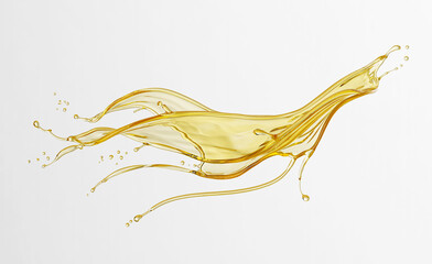 Fototapeta premium cosmetic liquid oil splashing isolated on white background, 3d rendering.
