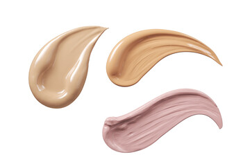 Samples of foundation, Cosmetic concealer, tone, 3D illustration.