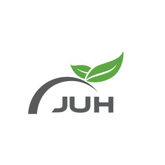 JUH letter nature logo design on white background. JUH creative initials letter leaf logo concept. JUH letter design.