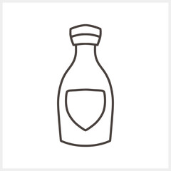 Doodle bottle soy, milk clipart Hand drawn drink Sketch vector stock illustration EPS 10