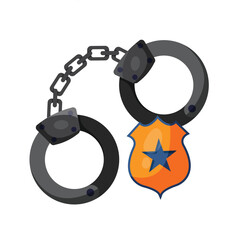 handcuffs police symbol vector illustration