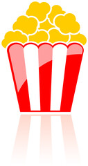 Popcorn vector cartoon on white background