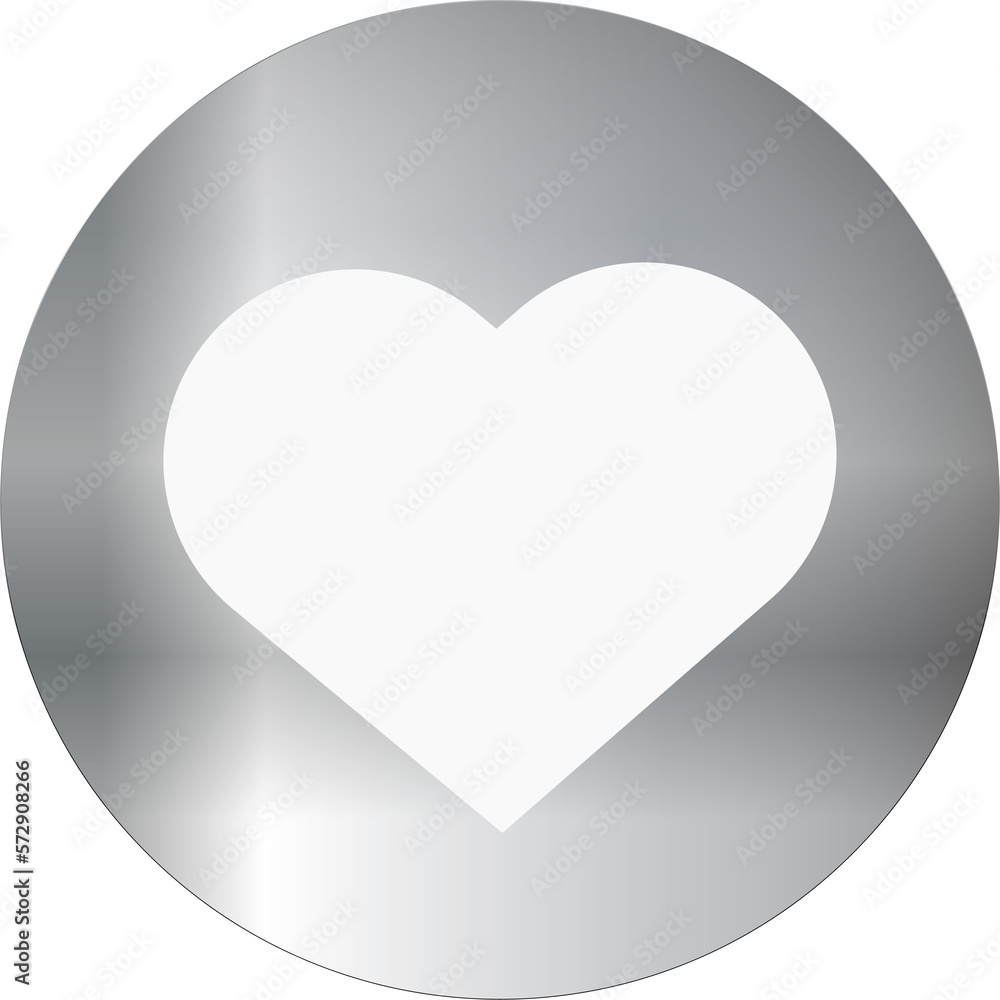 Poster metallic style circle with a heart in the center