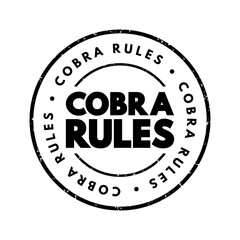 Cobra Rules text stamp, concept background