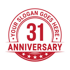 31 years anniversary logo design template. Vector illustration.
