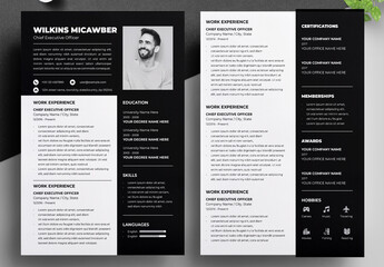 Black & White Creative Resume Design Template