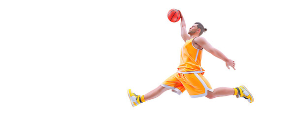 Fototapeta na wymiar Realistic silhouette of a NBA basketball player man in action isolated white background.