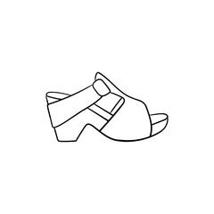 Female slippers footwear line illustration design