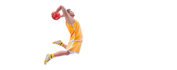 Realistic silhouette of a NBA basketball player man in action isolated white background. © Yevheniia