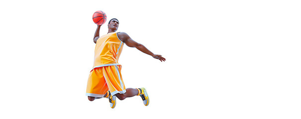 Realistic silhouette of a NBA basketball player man in action isolated white background. © Yevheniia