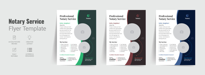 Notary Public Marketing Flyer Template, Notary Signing Agent Marketing Flyer | Mobile Notary Leaflet Design with Signing Agent