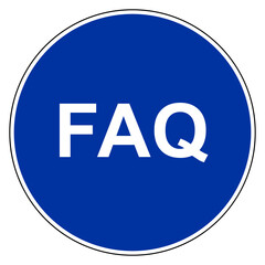 FAQ und Verkehrsschild