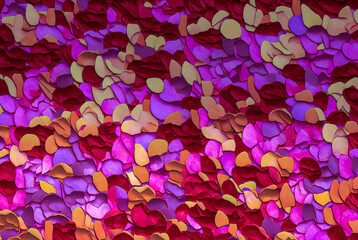 Fototapeta na wymiar Thousands of pink and red petals form a romantic and cozy pattern, ideal for graphic and emotional communication. Generative AI