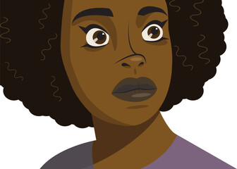 Flat vector portrait of a black woman