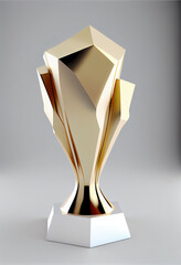 minimal futuristic trophy design mock up created by generative ai