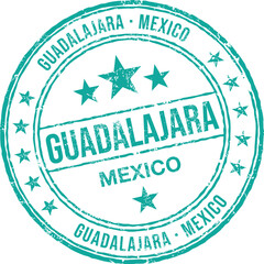 Guadalajara Mexico. Vector Grunge Rubber Stamp.