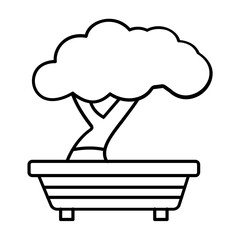 Bonsai plant Vector Icon Fully Editable

