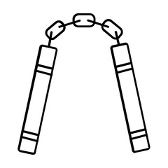 Nanchuku, Ninja weapon, Swivel chain, Nanchuka, Equipment, Nanchuku icon, editable, isolated, vector,

