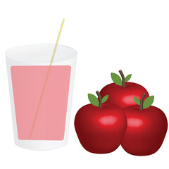 a glass of apple juice and apples