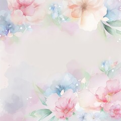 Fototapeta premium Watercolor flower frame background