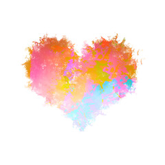 Watercolor Heart graffiti, Heart drawing with watercolor, Colorful Heart drawing, love, heart, valentine, Smoke heart, PNG, Transparent