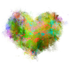 Watercolor Heart graffiti, Heart drawing with watercolor, Colorful Heart drawing, love, heart, valentine, Smoke heart, PNG, Transparent