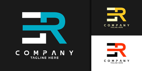 Initial ER logo design for company, business, and brand identity	