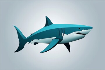 Fototapeta premium shark cartoon isolated on white