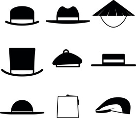Set of various model hats, vector illustration