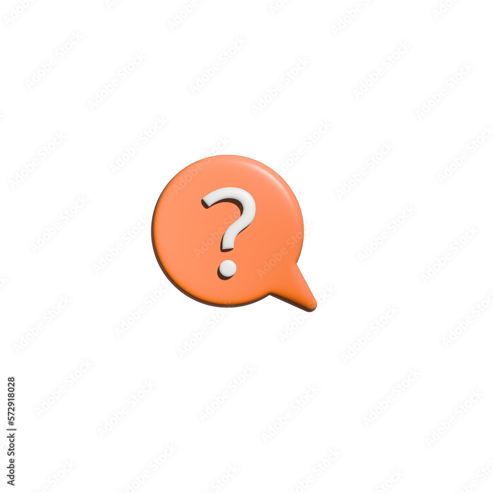 Poster ask question faq 3d icon red color